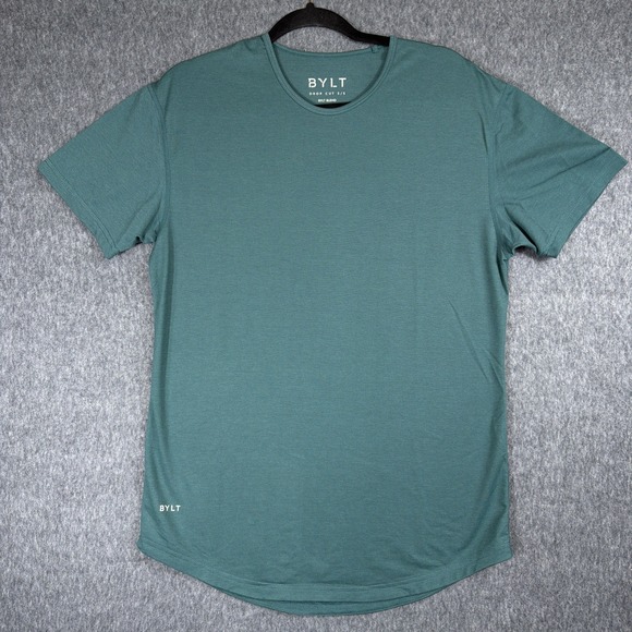 BYLT Premium Basics Other - BYLT Drop Cut Shirt Men's M Gym Workout Tee Green Premium Basics